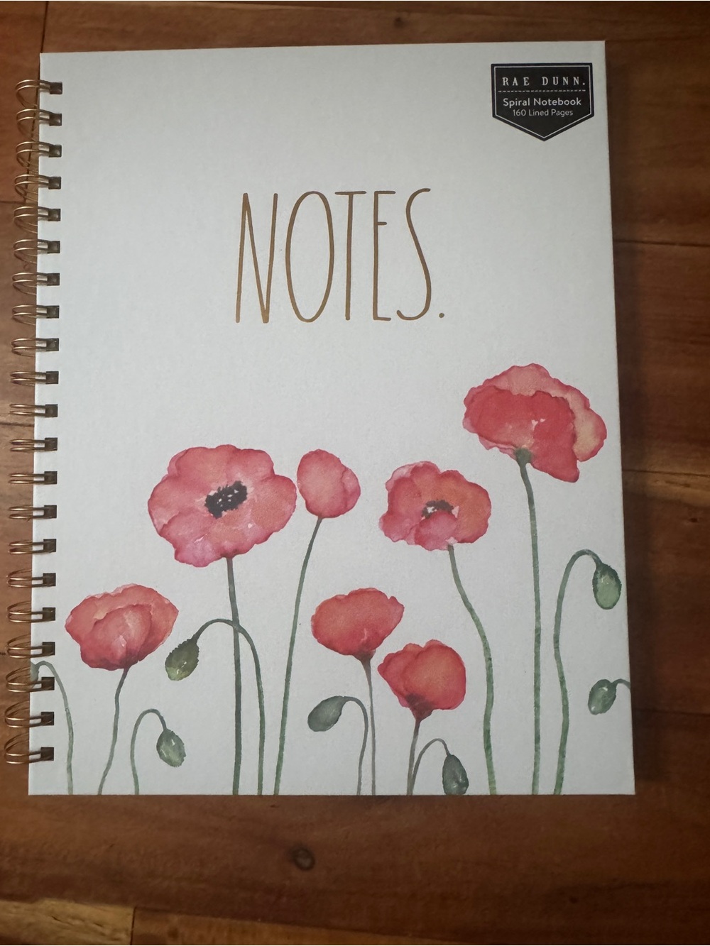 Rae Dunn Notebook Ivory with Flowers 10x8”
